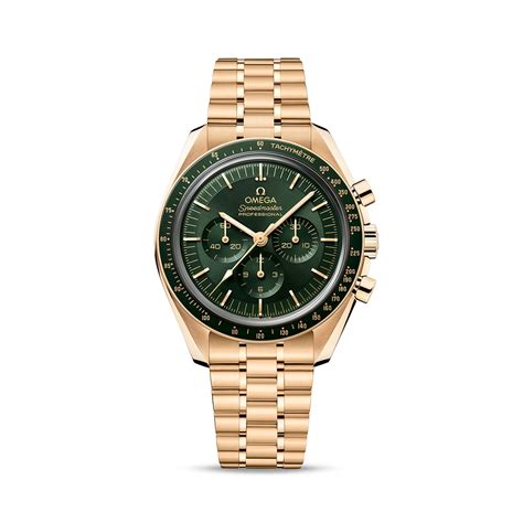 moonshine gold omega speedmaster|omega speedmaster gold green dial.